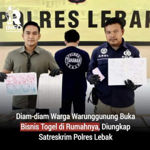 Basmi Perjudian Togel, Sat Reskrim Polres Lebak Amankan Pelaku dan Barang Bukti