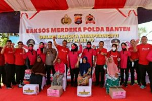 Kapolres Lebak dampingi Kapolda Banten giat Baksos Merdeka Polda Banten di Wanasalam