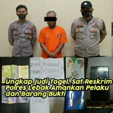 Ungkap Judi Togel, Sat Reskrim Polres Lebak Amankan Pelaku dan Barang bukti