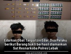 Edarkan Obat Tanpa Izin Edar, Dua Pelaku berhasil diamankan Sat Resnarkoba Polres Lebak