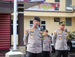 Kapolres Lebak Pimpin Apel Persiapan Pengamanan Kunjungan Presiden RI di lapangan Mapolres Lebak