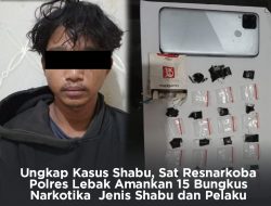 Ungkap Kasus Shabu, Sat Resnarkoba Polres Lebak Amankan 15 Bungkus Shabu dan Pelaku