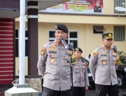 Kapolres Lebak Pimpin Apel Persiapan Pengamanan Kunjungan Presiden RI di lapangan Mapolres Lebak