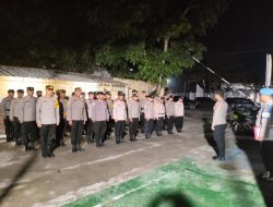 Polsek Jawilan Polres Serang Laksanakan Apel Malam Kesiapan Pengamanan TPS Pemilu