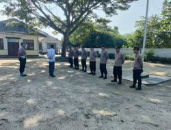 Kanit Intelkam Polsek Jawilan Pimpin Apel Pengamanan Sidang Pleno Rekapitulasi Perolehan Suara Pemilu 2024 Tingkat Kecamatan