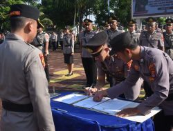 Kapolres Lebak Pimpin Upacara Sertijab Kasat Lantas, Kasat Intelkam, Kasat Binmas, Kasat Tahti dan Kapolsek Jajaran
