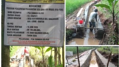 P3A Sumber Rejeki Desa Kertaraharja Bangun Irigasi DI Cisayati, Petani Apresiasi Program P3-TGAI