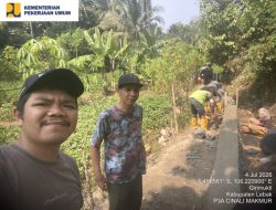 Sesuai Spek dan RAB Fisik Irigasi P3-TGAI P3A Cinali Makmur Desa Giri Mukti. Warga Sambut Baik