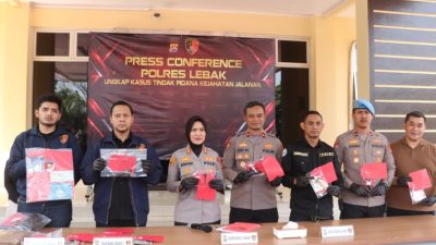 Sat Reskrim Polres Lebak Ungkap 10 Kasus Curanmor, 15 Pelaku dan 48 Barang Bukti Diamankan