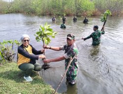 Danramil 0313/Malingping Pimpin Penanaman Pohon Mangrove di Talanca