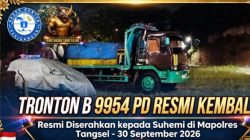 TRONTON B 9954 PD RESMI DIKEMBALIKAN KEPADA PEMILIKNYA DI MAPOLRES TANGSEL