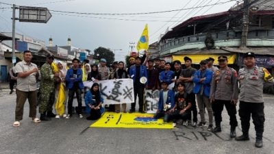 Puluhan Mahasiswa PMII STAI NH Malingping Gelar Aksi Sumpah Pemuda di Pasar Malingping